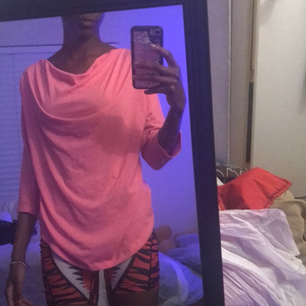 pink blouse.
